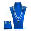 American Dimond Two Layered Emerald Stones Short Necklace