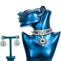 Victoria Moissanite Stones Floral Design Short Necklace