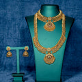 Peacock Floral Design Semi Bridal Set with Multi Stones