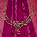 Lakshmi Peacock Design Jadabilla with Pearl Earchains