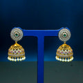 Gold Alike CZ Stones Jhumukas with Pearls