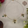 Invisible necklace, emerald motif. Ahankaraka AKIN04.