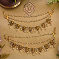 Ear chains, Ganesha motif and multi stone. Ahankaraka AKECH36.