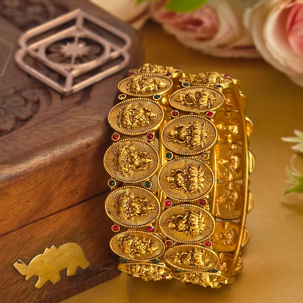 Bangles, oval Lakshmi motif. Ahankaraka AKBA122.