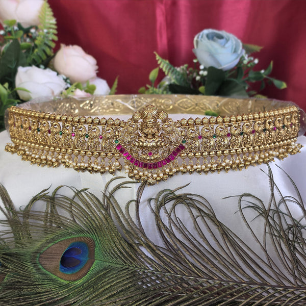 Hip belt, Lakshmi and peacock motif. Ahankaraka AKHB01.