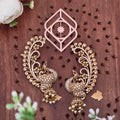 Ear cuff, AD stones and peacock motif. Ahankaraka AKEC07.