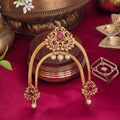 Vanki armlet, set with pearls, peacock motif. Ahankaraka AKVK06.