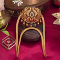 Vanki armlet, peacock motif with gold beads. Ahankaraka AKVK02.