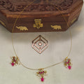 Invisible necklace, ruby motif. Ahankaraka AKIN05.