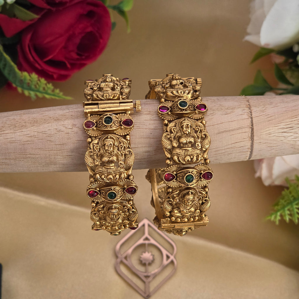 Bangles, Lakshmi and peacock motifs. Ahankaraka AKBA124.