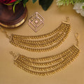 Ear chains. Set with gold beads and layer. Ahankaraka AKECH04.