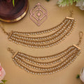 Ear chains, set with pearls and layer. Ahankaraka AKECH03.