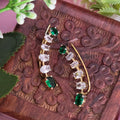 Ear cuff, climber and emerald motif. Ahankaraka AKEC21.