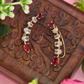 Ear cuff, climber and ruby motif. Ahankaraka AKEC22.