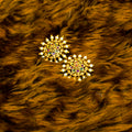 Stud earrings, floral motif. Ahankaraka AKER19.