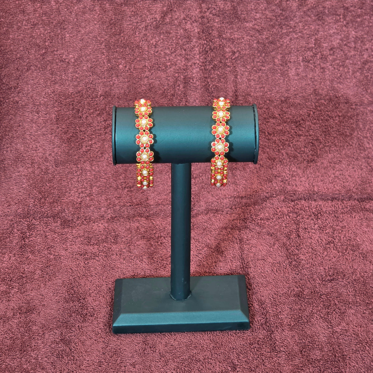Bangles, coral beads and floral motif. Ahankaraka AKBA67.