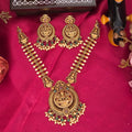 Short necklace, set with pearls, Lakshmi motif. Ahankaraka AKSN07.