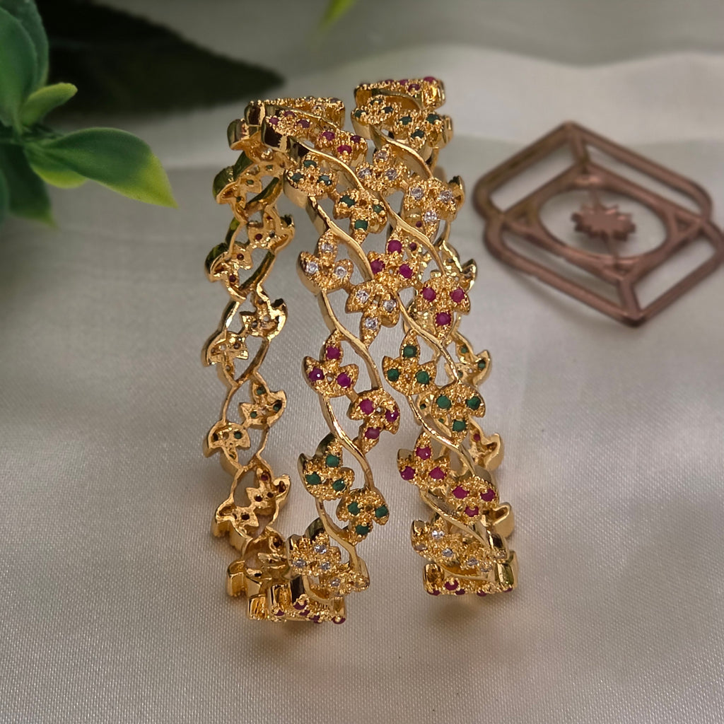 Bangles, set with stones in several colours. Ahankaraka AKBA33.