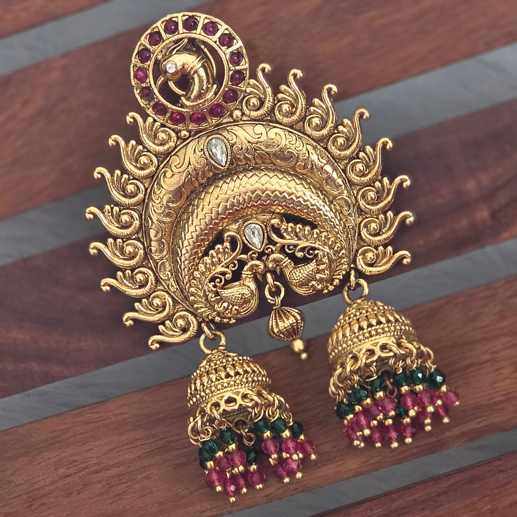 Hair pin, peacock motif. Ahankaraka AKHP05.