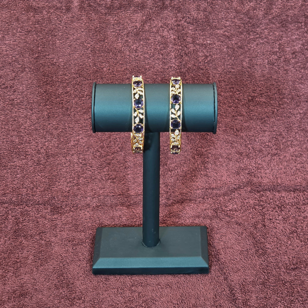 Bangles, purple stone and leaf motif. Ahankaraka AKBA03.