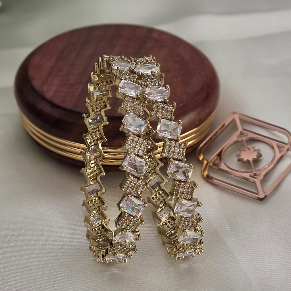 Bangles, set with white stones. Ahankaraka AKBA01.