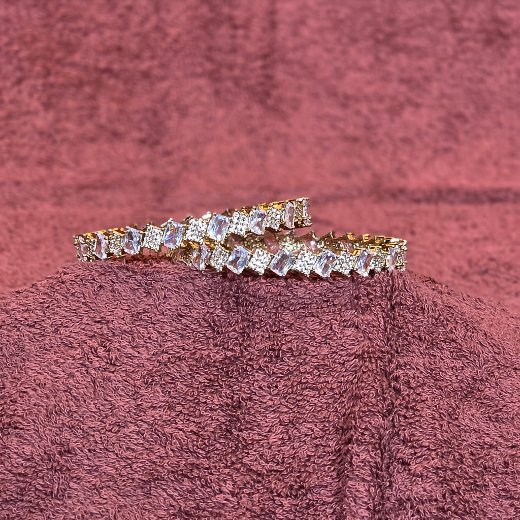 Bangles, set with white stones. Ahankaraka AKBA01.