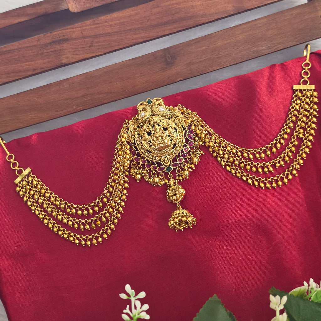 Jadabilla hair ornament, Lakshmi motif. Ahankaraka AKJB03.