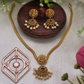 Choker necklace, Lakshmi and floral motifs. Ahankaraka AKCK12.