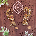 Ear cuff, set with AD stones and floral motif. Ahankaraka AKEC03.