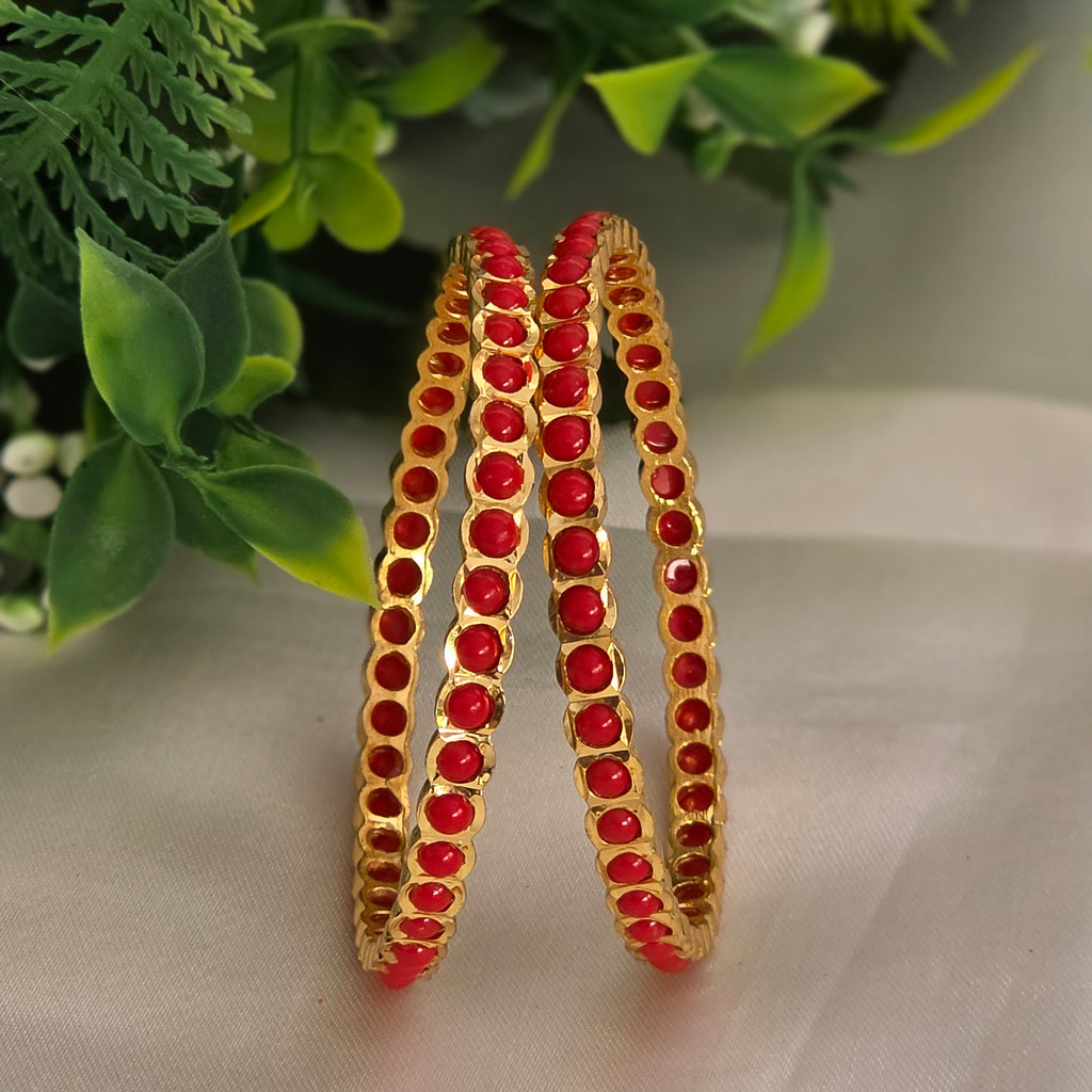 Bangles. coral beads. Ahankaraka AKBA36.