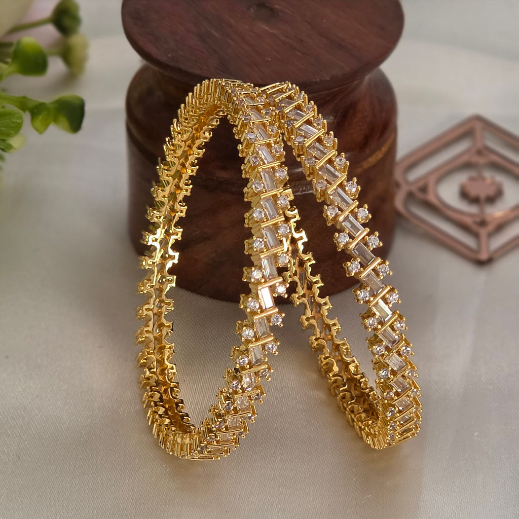 Bangles, set with white stones. Ahankaraka AKBA28.