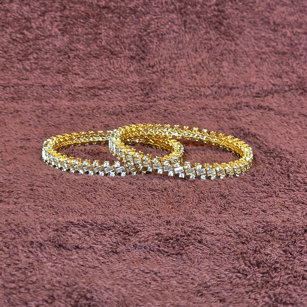 Bangles, set with white stones. Ahankaraka AKBA28.