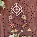 Ear cuff, set with kemp, peacock motif. Ahankaraka AKEC09.
