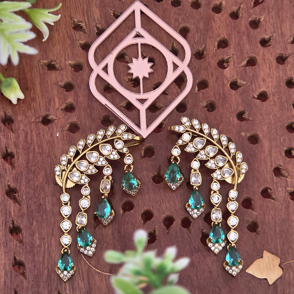 Ear cuff, set with American Diamond stones. Ahankaraka AKEC08.