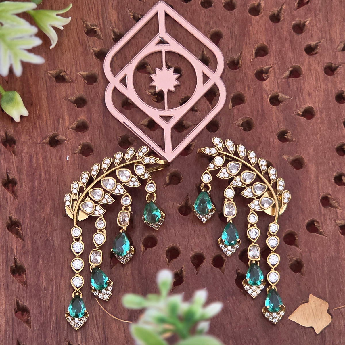 Ear cuff, set with American Diamond stones. Ahankaraka AKEC08.