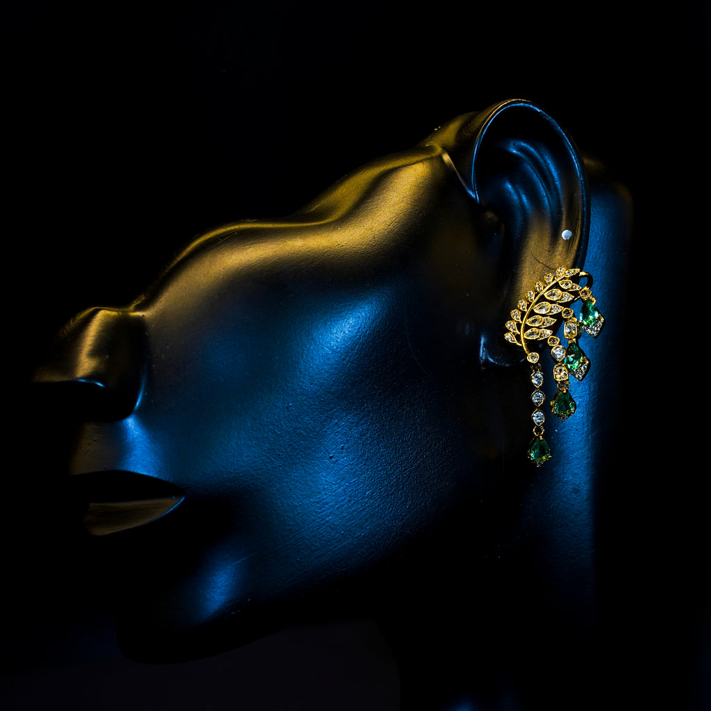 Ear cuff, set with American Diamond stones. Ahankaraka AKEC08.