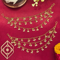 Ear chains, set with pearls. Ahankaraka AKECH22.