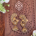 Ear cuff, peacock motif and pearls. Ahankaraka AKEC01.