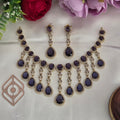 Short necklace, set with American diamond stones. Ahankaraka AKSN61.